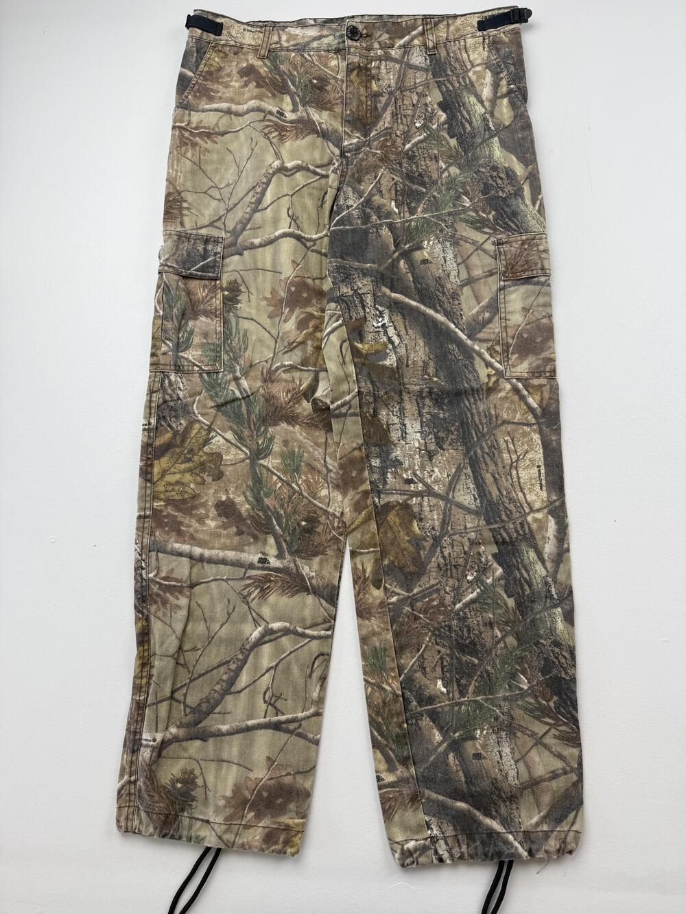 Ranger Pants Mens Medium Brown Camo Cargo Adjustable Waist Hunting Canvas